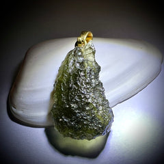 1.92g Moldavite & Gold Pendant