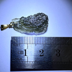 1.92g Moldavite & Gold Pendant
