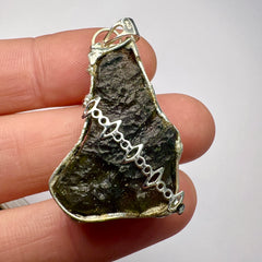 8.79g Moldavite & Silver Pendant