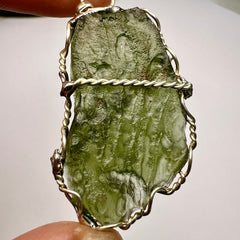 6.83g Moldavite & Silver Pendant