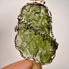 6.83g Moldavite & Silver Pendant