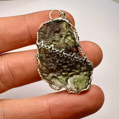 6.83g Moldavite & Silver Pendant