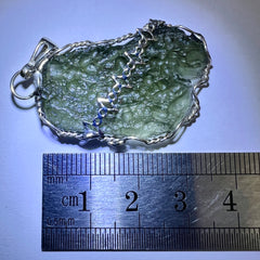 6.83g Moldavite & Silver Pendant