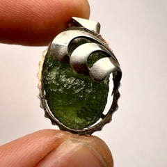 5.34g Moldavite & Silver Pendant