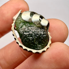 5.34g Moldavite & Silver Pendant