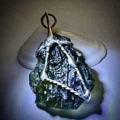 10.18g Moldavite & Silver Pendant