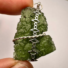 7.8g Moldavite & Silver Pendant