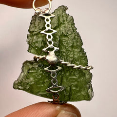 7.8g Moldavite & Silver Pendant