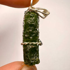 7.8g Moldavite & Silver Pendant