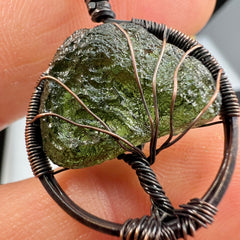 2.7g Moldavite & Copper Tree of Life Pendant
