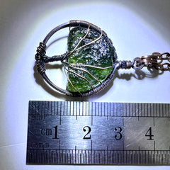 2.7g Moldavite & Copper Tree of Life Pendant
