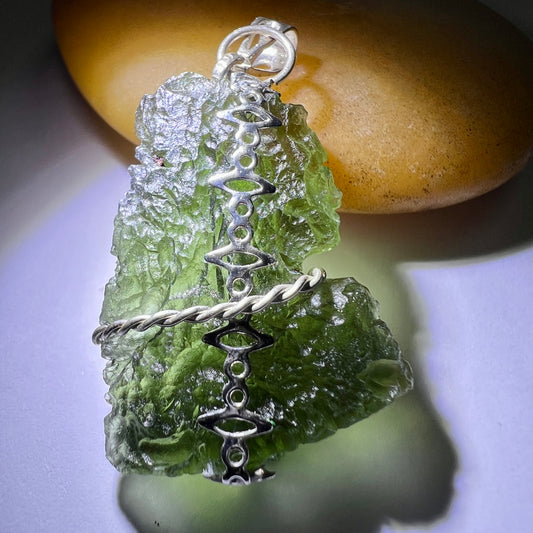 7.8g Moldavite & Silver Pendant