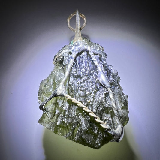 10.18g Moldavite & Silver Pendant