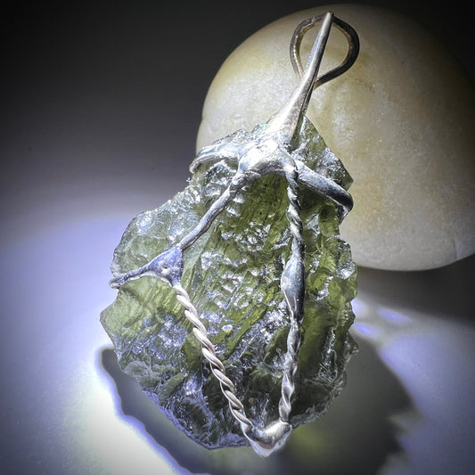 10.18g Moldavite & Silver Pendant