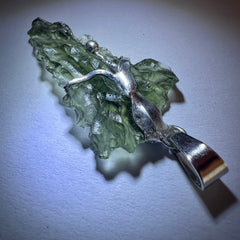 Moldavite Hedgehog pendant.