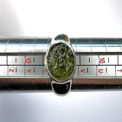Moldavite Silver Ring (Size 11)