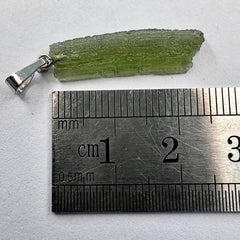 0.88g Moldavite Rhodium-Plated Silver Pendant