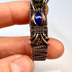 2.87g Moldavite & Copper Bracelet with Blue Lapiz Lazuli Stones
