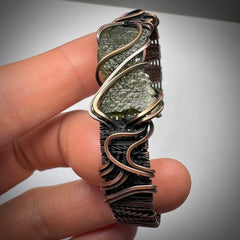 2g Moldavite & Copper Bracelet