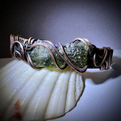 2g Moldavite & Copper Bracelet