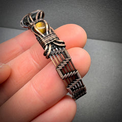 1.2g Moldavite & Tigers Eye Copper Bracelet