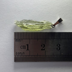 0.88g Moldavite Rhodium-Plated Silver Pendant