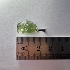 1.09g Moldavite Rhodium-Plated Silver Pendant