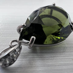 Exquisite Faceted "drop" Moldavite Pendant