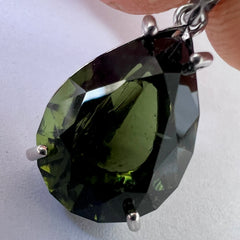 Exquisite Faceted "drop" Moldavite Pendant