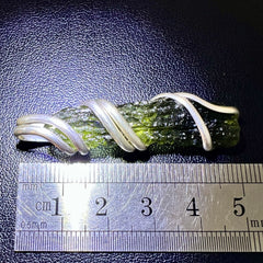 3.38g Moldavite Silver Wrapped Pendant