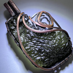 Moldavite & Herkimer Copper pendant.