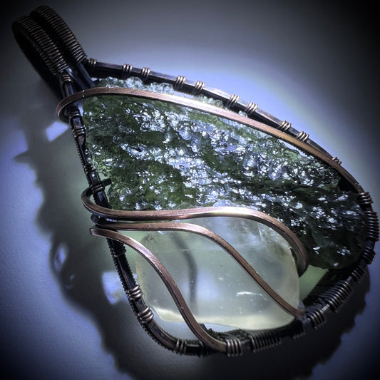 Moldavite & LDG Copper Pendant 4.38g
