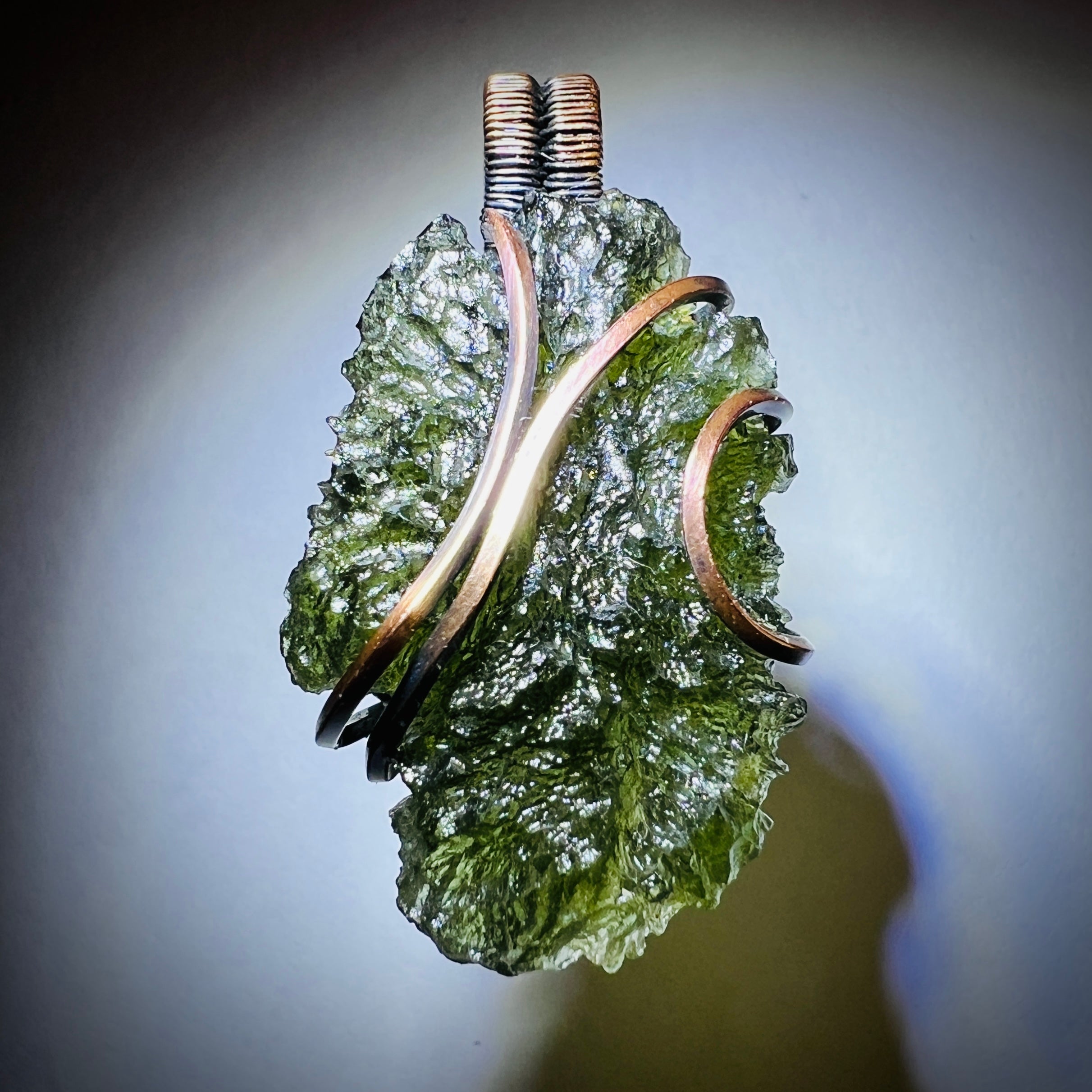 3.66g Moldavite/Copper pendant.