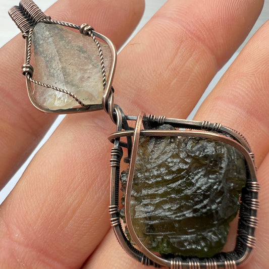 Moldavite & LDG Copper Pendant  3.01g