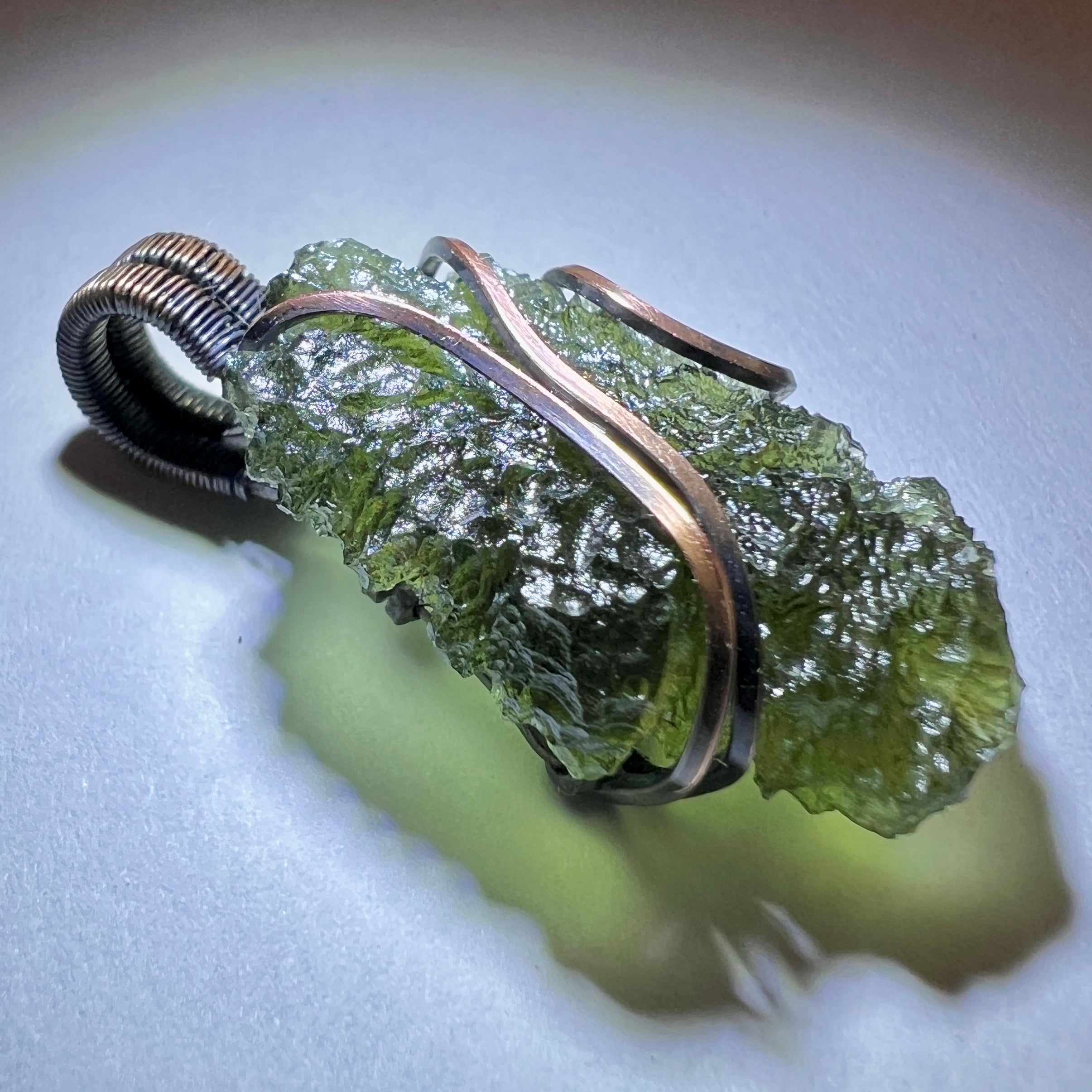 3.66g Moldavite/Copper pendant.