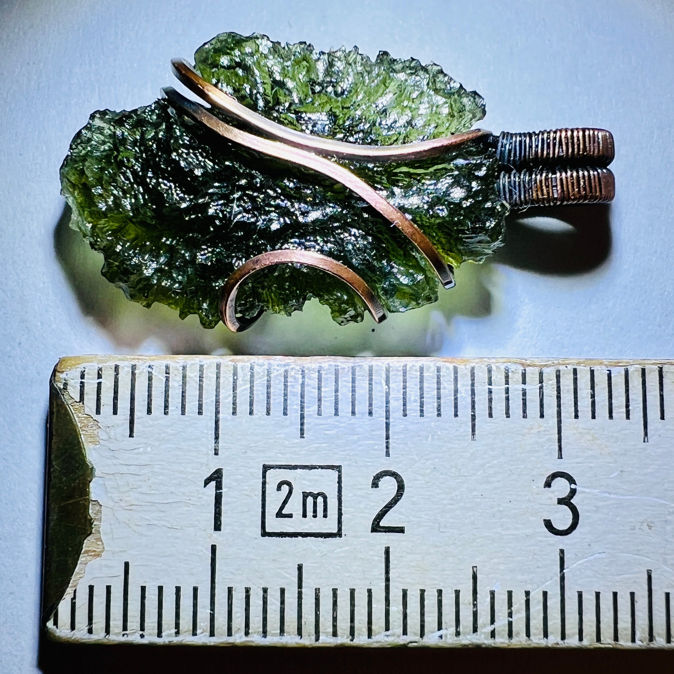 3.66g Moldavite/Copper pendant.