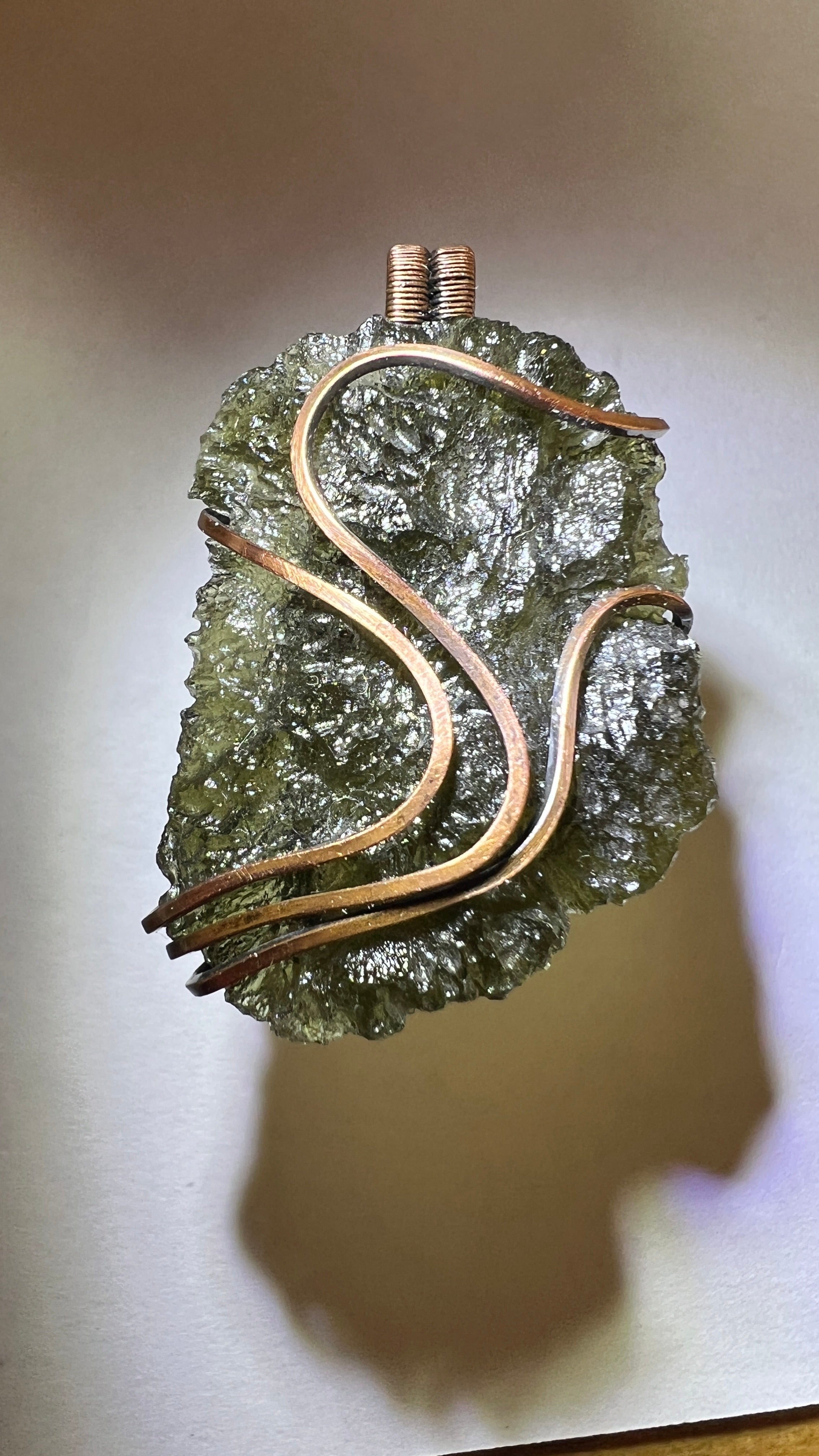 5.26g Moldavite/Copper pendant.