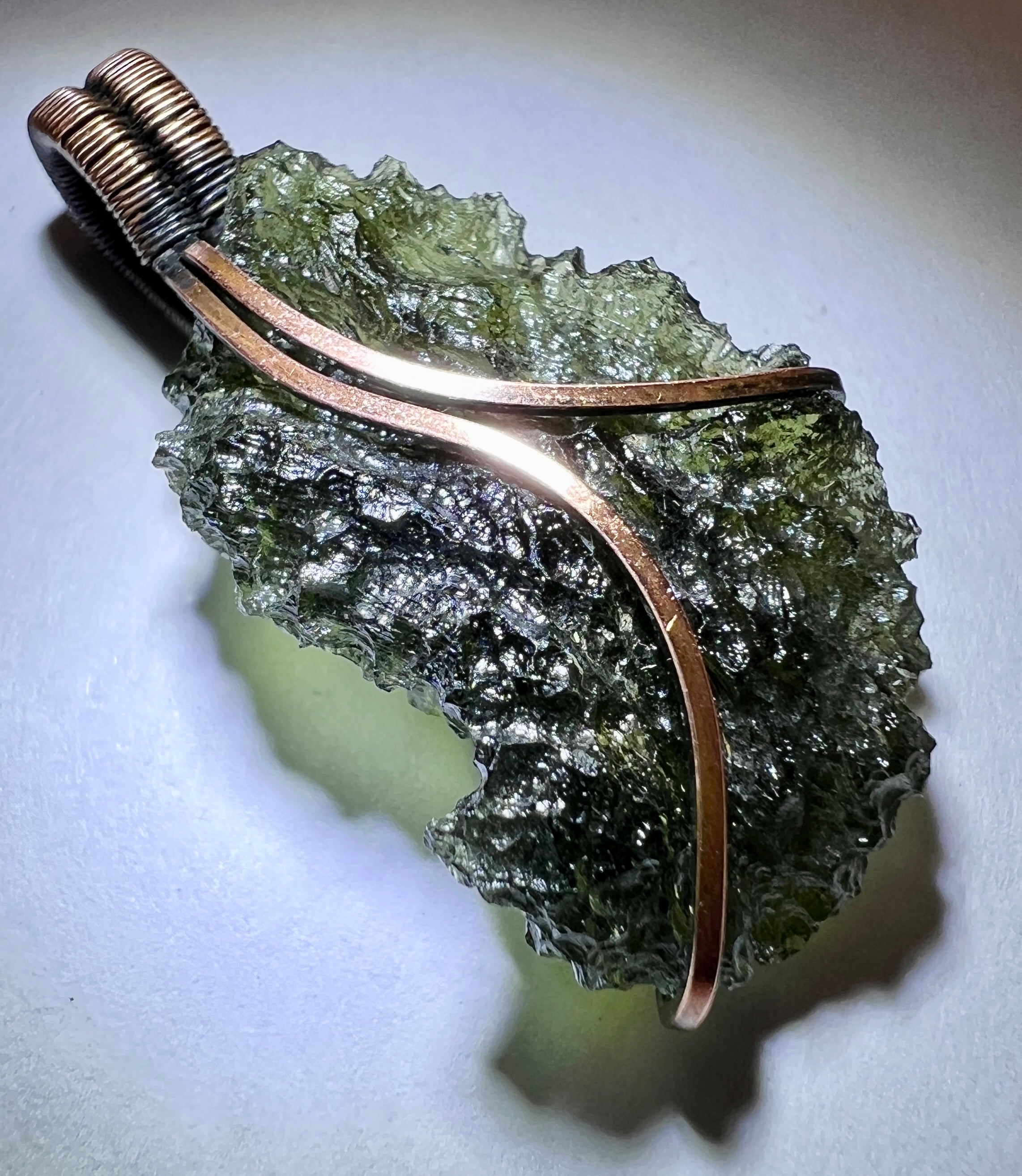 3.57g Moldavite/Copper pendant.