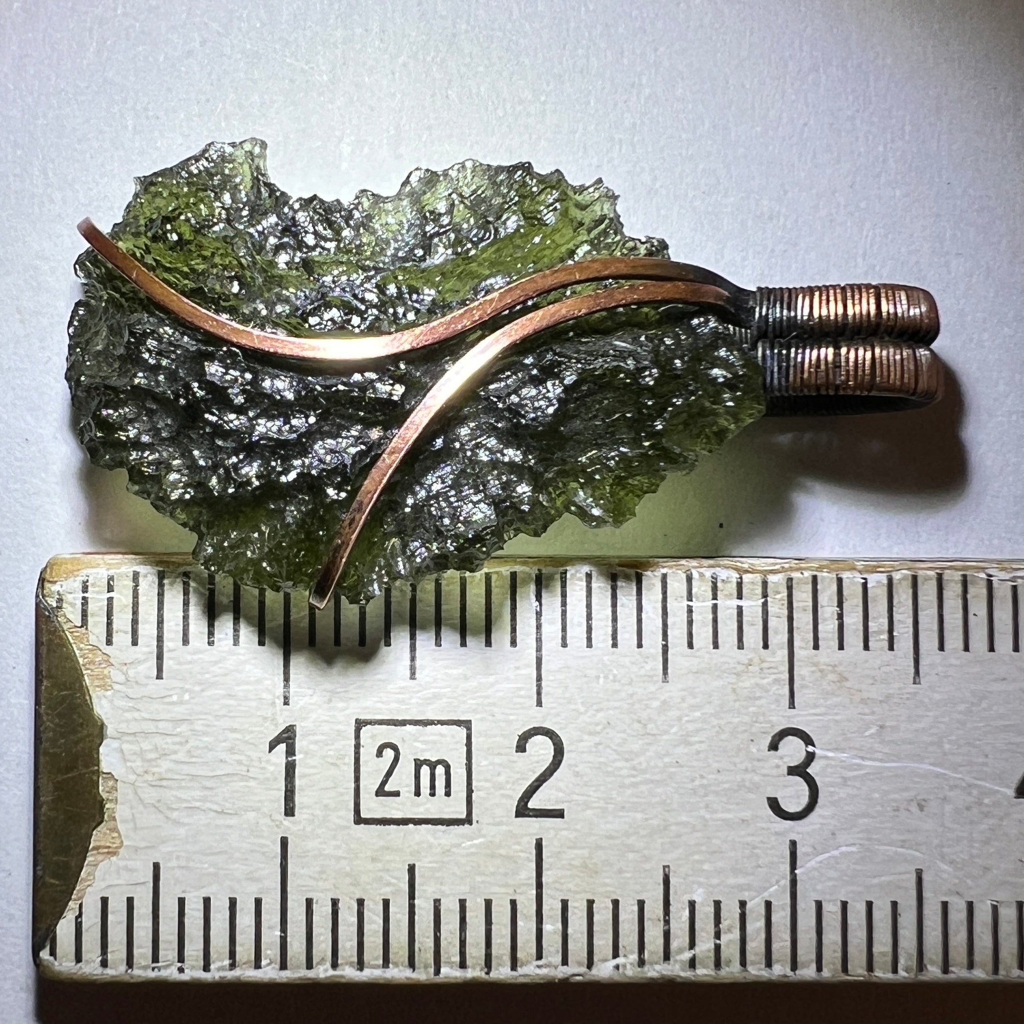 3.57g Moldavite/Copper pendant.