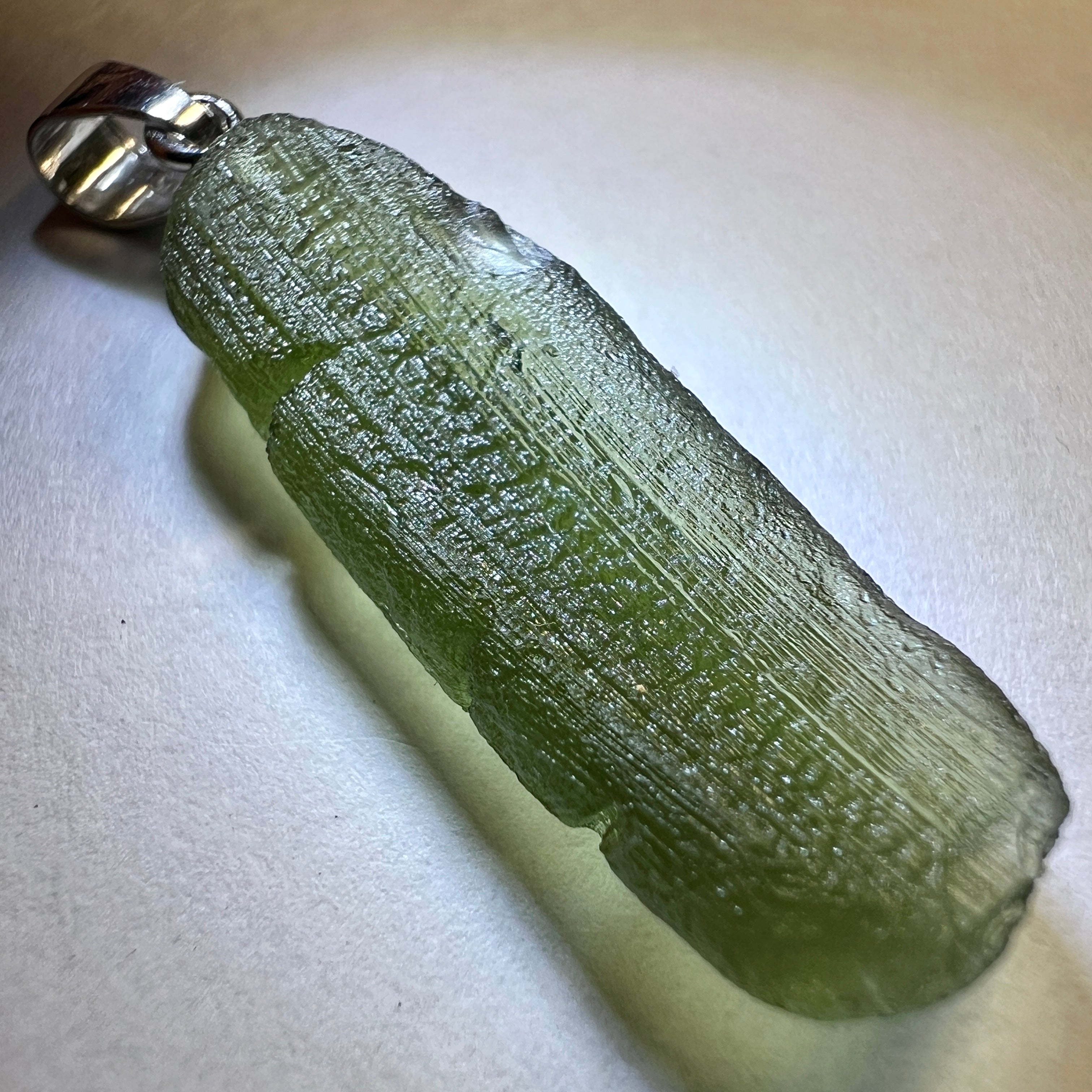 2.51g Moldavite/Silver pendant.