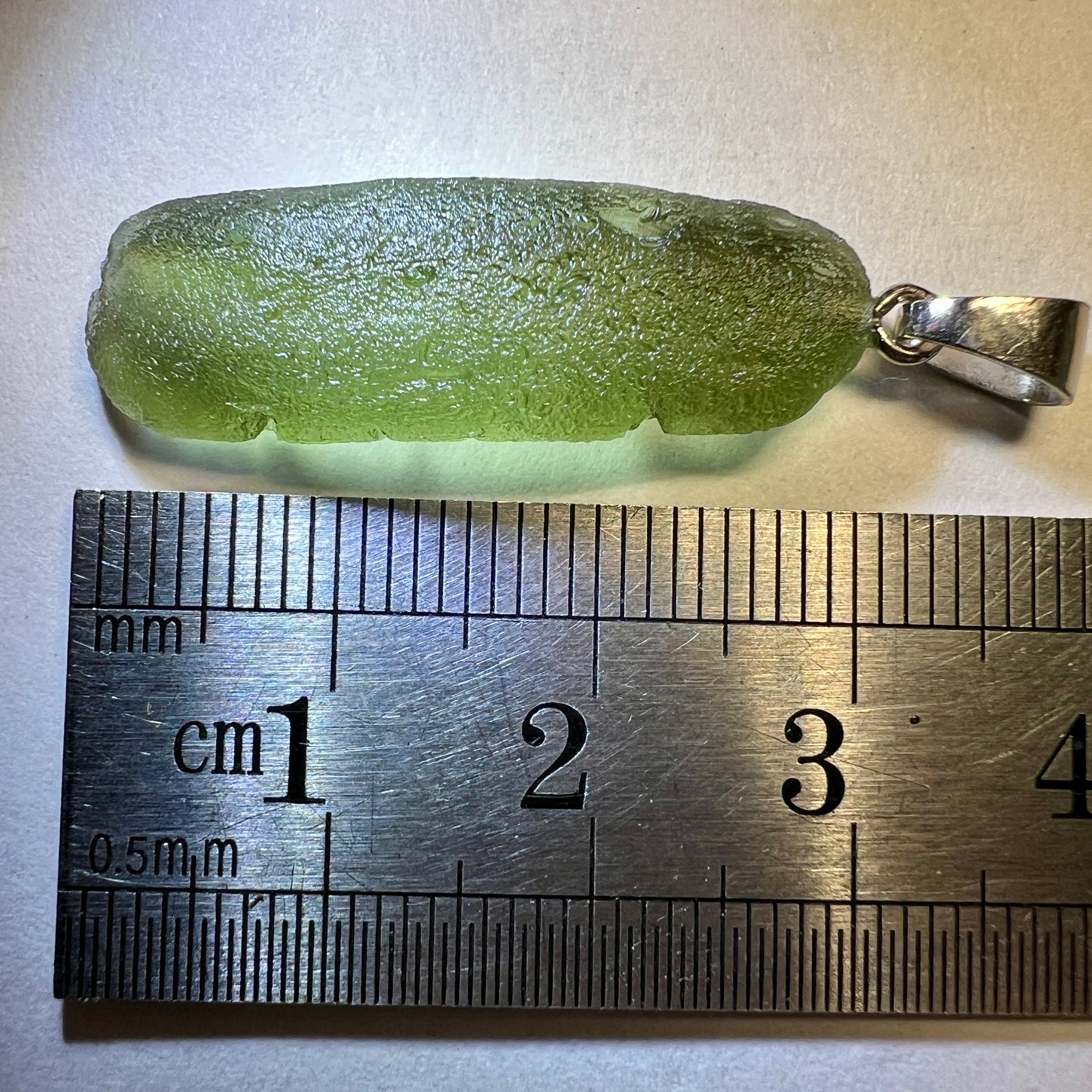 2.51g Moldavite/Silver pendant.