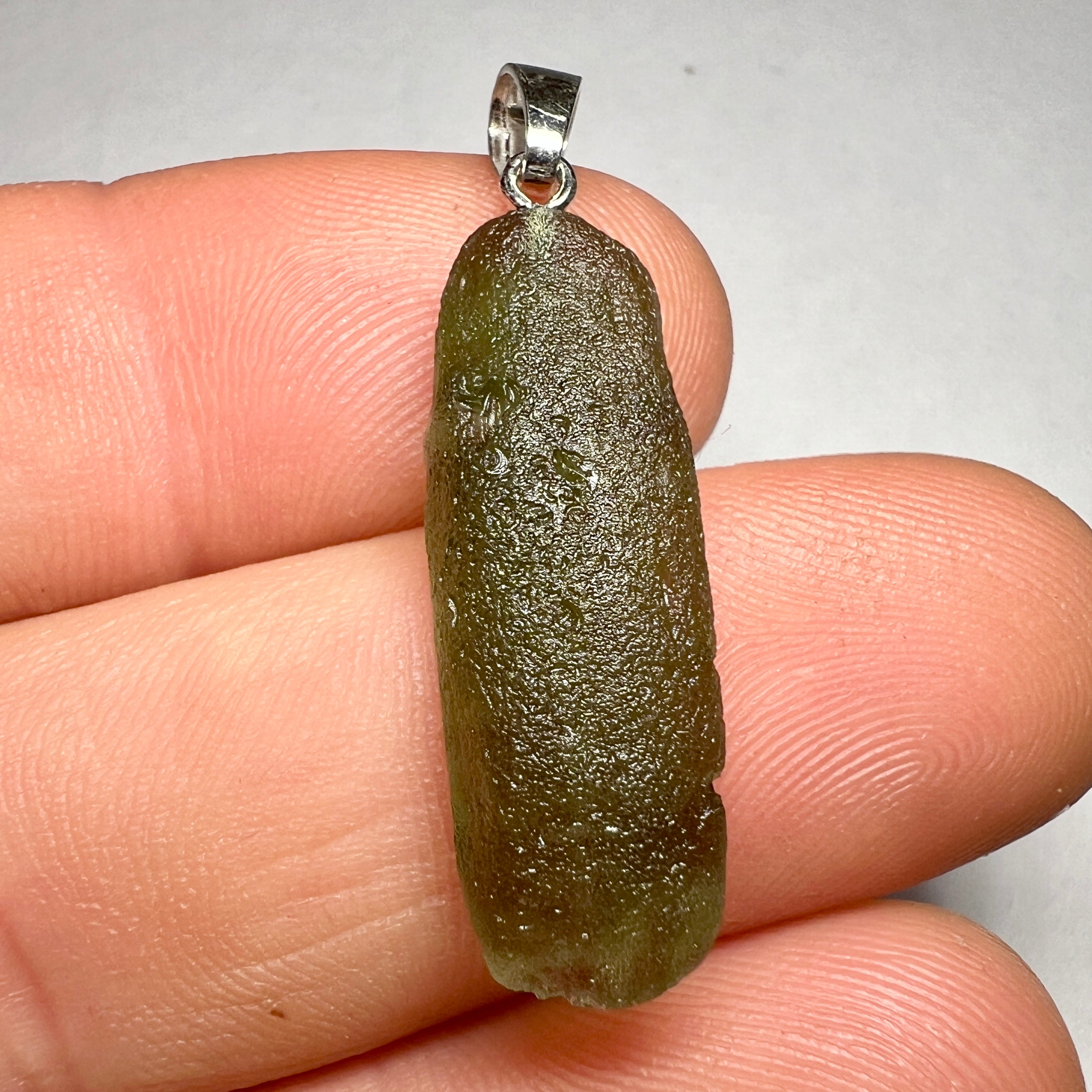 2.51g Moldavite/Silver pendant.