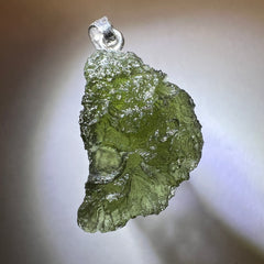 2.47g Moldavite/Silver pendant.