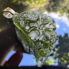 2.47g Moldavite/Silver pendant.