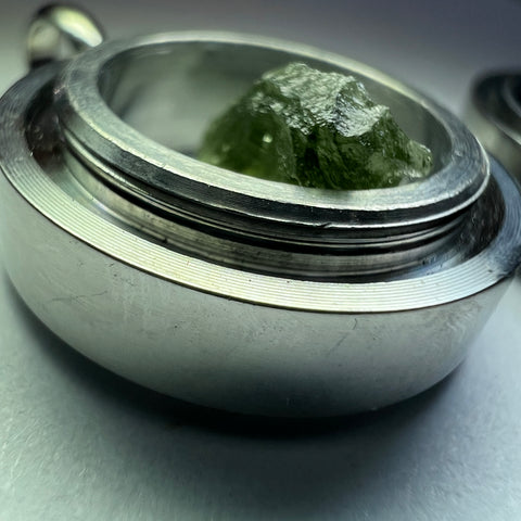 Moldavite/Herkimer/LDG Locket - 25mm