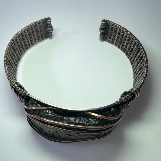 Moldavite Copper Bracelet, 6.34g