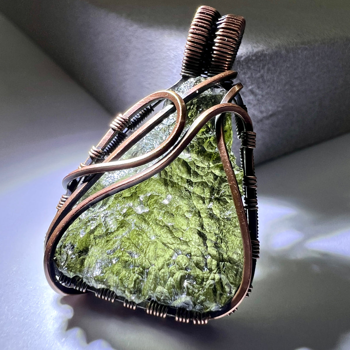 2.4g Moldavite Copper Pendant