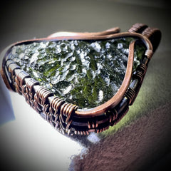 2.4g Moldavite Copper Pendant