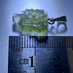 0.83g Moldavite Rhodium-Plated Silver Pendant