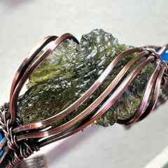 Moldavite & Blue Onyx Adjustable Bracelet
